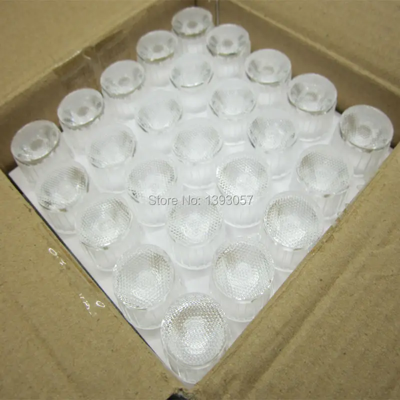 

50pcs LED Waterproof Lens 15 45 60 90 Degree 1W 3W High Power LEDs Optical PMMA Lenses Holder For Wall Washer Lamp