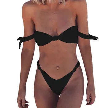 Ladies' gaiters sleeveless halter top halter off shoulder push up padded bra backless bathing swimsuit Set underwear 40fb21
Ladies' gaiters sleeveless halter top halter off shoulder push up padded bra backless bathing swimsuit Set underwear 40fb21