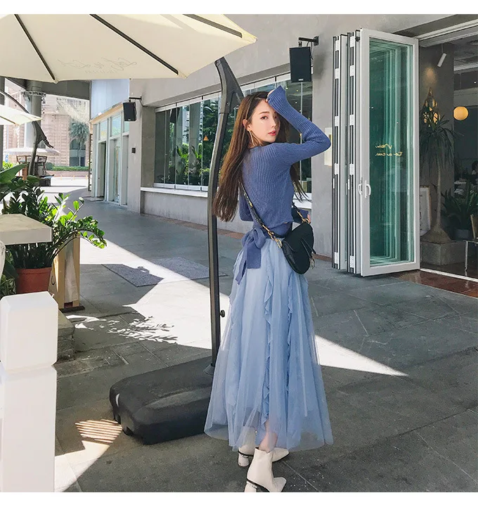 2019 Spring New Arrival Elegant Irregular Skirt Faldas Largas Elegantes Korean Style Vintage Ruffles Tulle Skirt Free Shipping
2019 Spring New Arrival Elegant Irregular Skirt Faldas Largas Elegantes Korean Style Vintage Ruffles Tulle Skirt Free Shipping