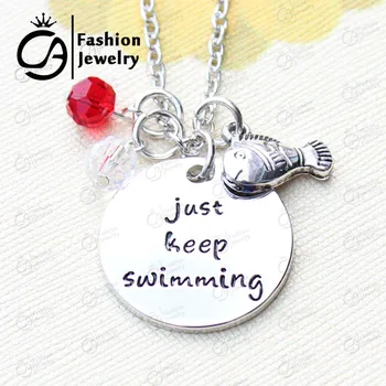Just keep swimming Fish Charm Quote Finding Nemo Necklace Christmas Gift Jewelry 20Pcs/Lot #LN1278
Just keep swimming Fish Charm Quote Finding Nemo Necklace Christmas Gift Jewelry 20Pcs/Lot #LN1278