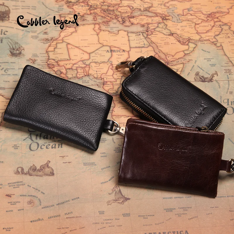 Cobbler Legend мужской держатель для монет и ключей из натуральной кожи сумка на молнии
