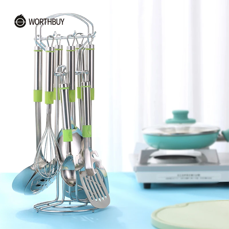 WORTHBUY Multifunction Kitchen Tools Set With Holder Stainless Steel Kitchen Cooking Utensils Set Ladle Spatula Kitchenware
WORTHBUY Multifunction Kitchen Tools Set With Holder Stainless Steel Kitchen Cooking Utensils Set Ladle Spatula Kitchenware