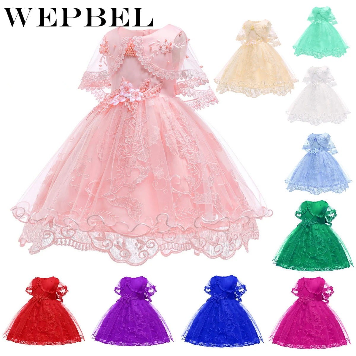 WEPBEL Baby Kids Girls 6 Colors Size For 3Month-10Year Fashion Sleeveless Lace Mesh Princess Dress Flower Girls Dress
WEPBEL Baby Kids Girls 6 Colors Size For 3Month-10Year Fashion Sleeveless Lace Mesh Princess Dress Flower Girls Dress