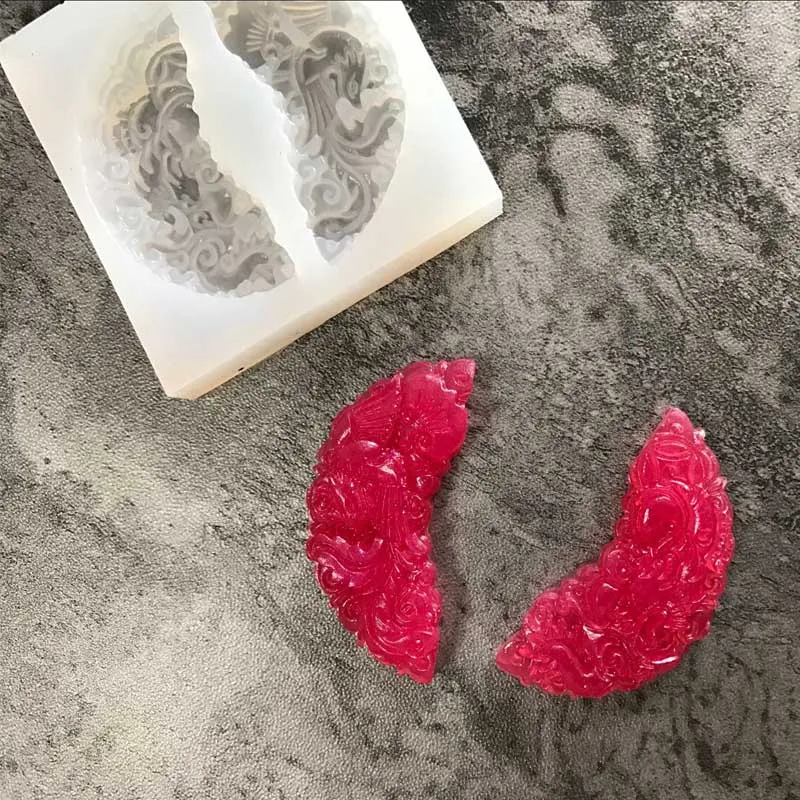 1PC Fashion Crystal Silicone Mould Geometric Pendant Mold Jewelry Marking Tool Craft Dragon & Phoenixjade Pendant Shape Q126
1PC Fashion Crystal Silicone Mould Geometric Pendant Mold Jewelry Marking Tool Craft Dragon & Phoenixjade Pendant Shape Q126