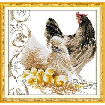 Joy Sunday cross-stitch kits mulina print Chicken family Wed birthday gift cross stitch embroidery Needlework home decoration
Joy Sunday cross-stitch kits mulina print Chicken family Wed birthday gift cross stitch embroidery Needlework home decoration