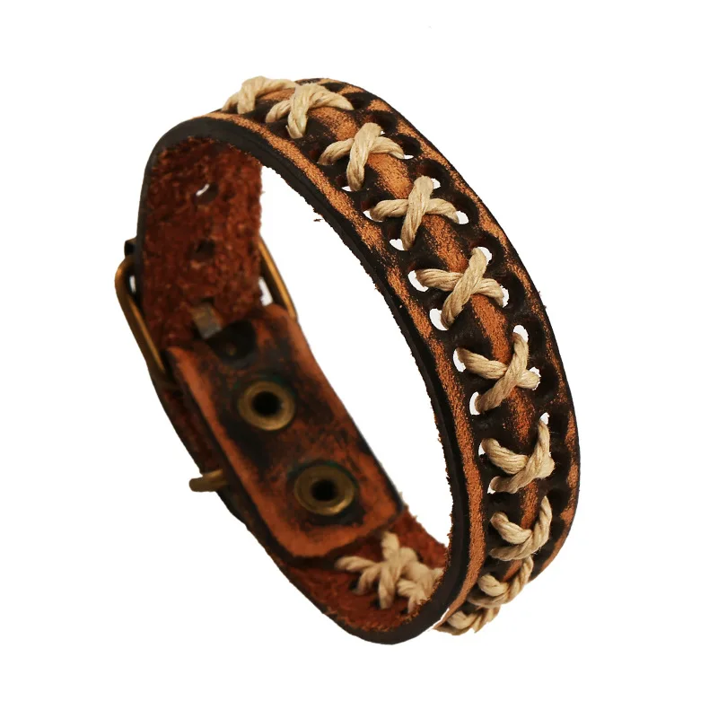 Men Jewelry Fashion Stainless Steel Men Bracelet Buckle Brown Knitted Belt Simple Bracelets Bangles Adjustable Pulseras
Men Jewelry Fashion Stainless Steel Men Bracelet Buckle Brown Knitted Belt Simple Bracelets Bangles Adjustable Pulseras