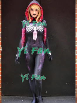 Gwenom Cosplay Costume Spiderman Venom Symbiote Gwen Stacy 3D Print Spandex Halloween Costume for woman/kids
Gwenom Cosplay Costume Spiderman Venom Symbiote Gwen Stacy 3D Print Spandex Halloween Costume for woman/kids