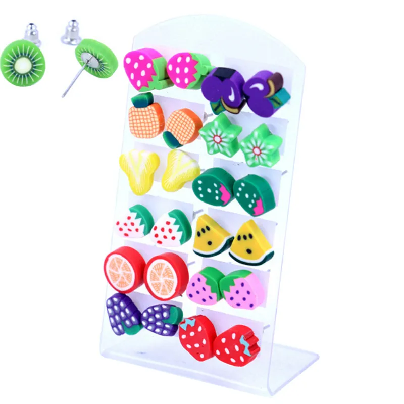 12 Pairs Mixed Styles Cute Fimo Polymer Clay Fruits Handmade Earrings Kids Baby Girls Children Birthday Gift
12 Pairs Mixed Styles Cute Fimo Polymer Clay Fruits Handmade Earrings Kids Baby Girls Children Birthday Gift