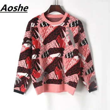 Design Vintage Oversized Sweater Women 2018 New Winter Pullover Long Sleeve Color Block Jersey Knit Sweaters Jumper
Design Vintage Oversized Sweater Women 2018 New Winter Pullover Long Sleeve Color Block Jersey Knit Sweaters Jumper
