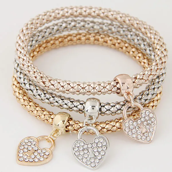 3Pcs Gold Color Heart Charm Elastic Bracelets For Men Women Pulseras Bracelet Cute Multilayer Bangles pulseira Christmas gifts
3Pcs Gold Color Heart Charm Elastic Bracelets For Men Women Pulseras Bracelet Cute Multilayer Bangles pulseira Christmas gifts