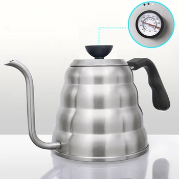 Stainless Steel Hand-Washed 1L Coffee Pot Percolators Fine Mouth Pot Coffee Maker 1.2L Temperature Measurable Kettle Tea Tools
Stainless Steel Hand-Washed 1L Coffee Pot Percolators Fine Mouth Pot Coffee Maker 1.2L Temperature Measurable Kettle Tea Tools