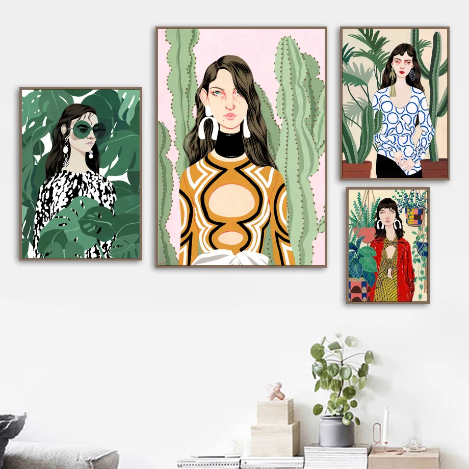 Watercolor Fashion Girl Fresh Plant Leaf Wall Art Canvas Painting Nordic Posters And Prints Wall Pictures For Living Room Decor
Watercolor Fashion Girl Fresh Plant Leaf Wall Art Canvas Painting Nordic Posters And Prints Wall Pictures For Living Room Decor