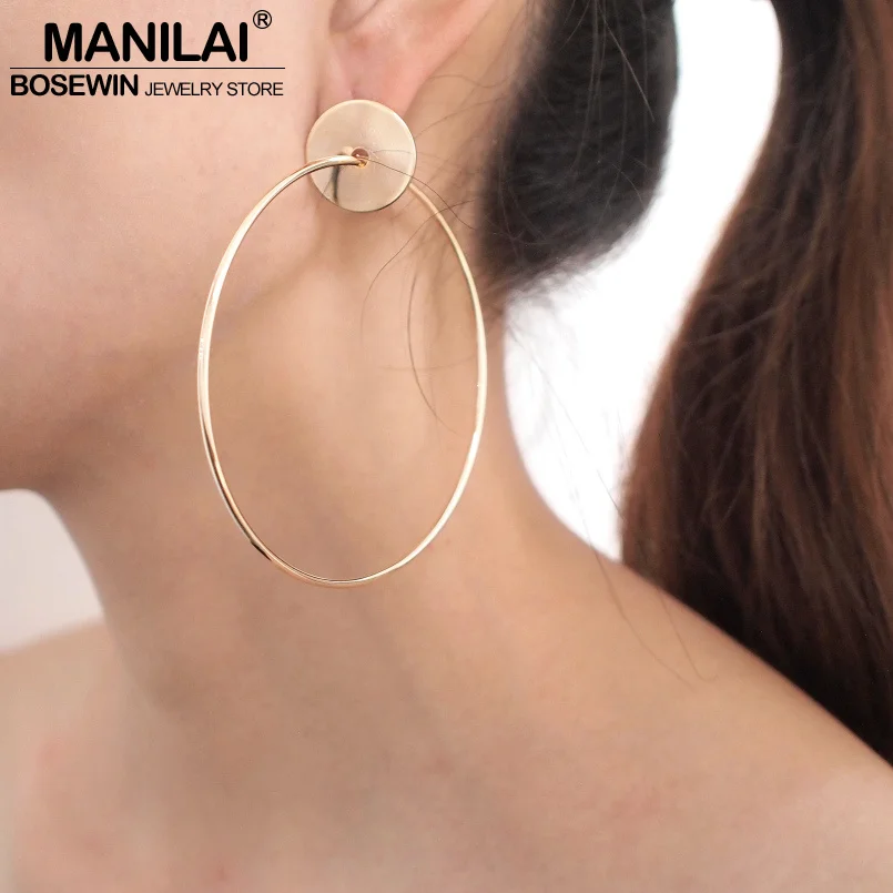 MANILAI 70mm Diameter Alloy Dangle Earrings For Women High Quality Circular Metal Statement Earrings Fashion Wholesale Jewelry
MANILAI 70mm Diameter Alloy Dangle Earrings For Women High Quality Circular Metal Statement Earrings Fashion Wholesale Jewelry