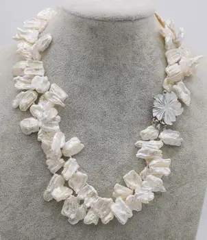 2rows nature freshwater keshi pearl white biwa baroque necklace 18inch
2rows nature freshwater keshi pearl white biwa baroque necklace 18inch