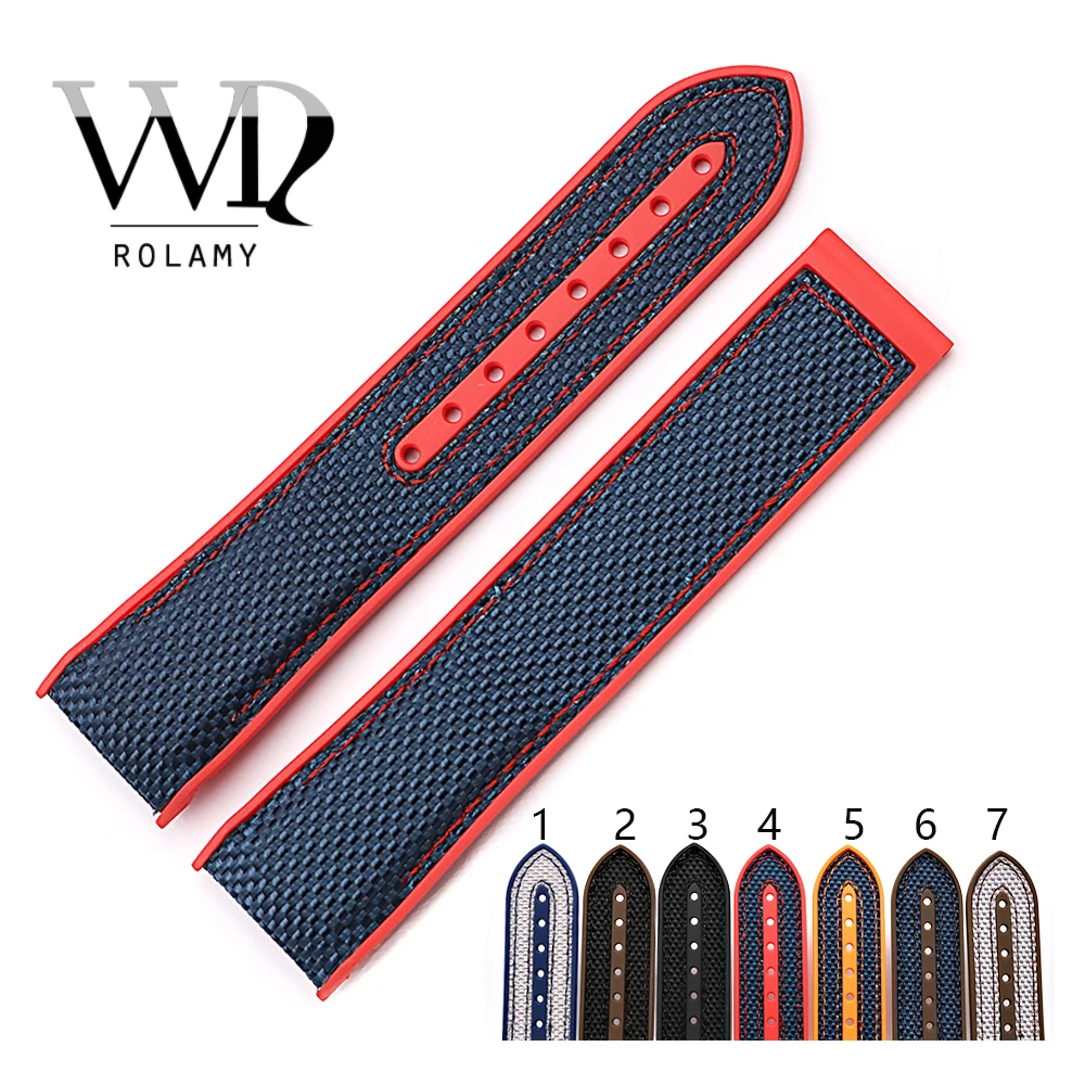 Rolamy Watch Band 20 22mm Strap Wholesale Rubber Silicone With Nylon Replacement Watchbands Belt For Planet Ocean 45 42mm Strap
Rolamy Watch Band 20 22mm Strap Wholesale Rubber Silicone With Nylon Replacement Watchbands Belt For Planet Ocean 45 42mm Strap