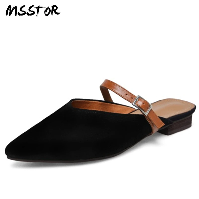 MSSTOR Pointed Toe Women Slippers Summer Black Kid Suede Pink Casual Fashion Concise High Heels Buckle Strap Mules Shoes Women
MSSTOR Pointed Toe Women Slippers Summer Black Kid Suede Pink Casual Fashion Concise High Heels Buckle Strap Mules Shoes Women