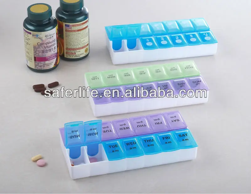 Wholesale custom New portable medical case 7 compartments pillbox 7 days color pill dispensers WEEKLY PILL BOX
Wholesale custom New portable medical case 7 compartments pillbox 7 days color pill dispensers WEEKLY PILL BOX
