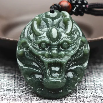 Natural Dark Green HETIAN Nephrite Jades Pendant 3D Carved Tiger Head Pendants Necklace Gift for Men's Jades Stone Jewelry
Natural Dark Green HETIAN Nephrite Jades Pendant 3D Carved Tiger Head Pendants Necklace Gift for Men's Jades Stone Jewelry