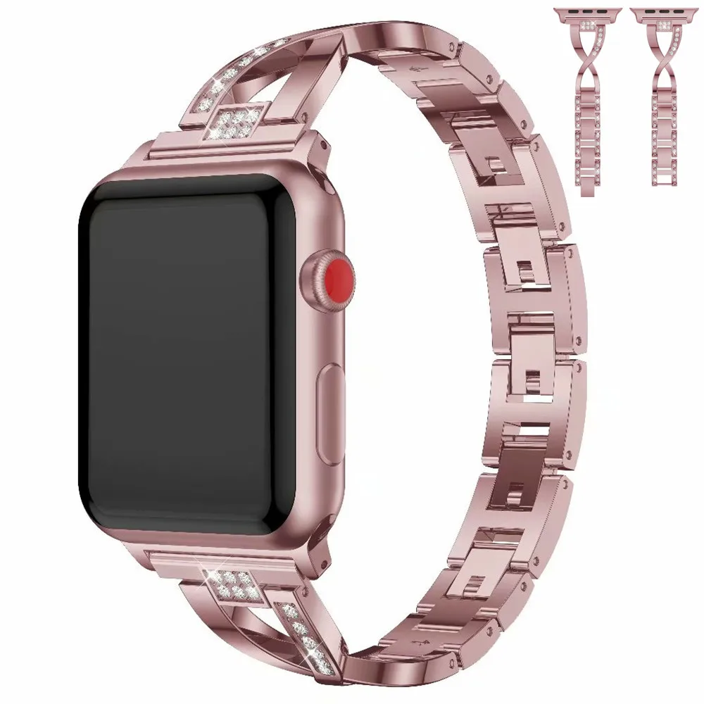 42mm/38mm Watchband Strap For Apple Watch Band Series 1/2/3/4 44mm/40mm Diamond Stainless Steel Metal Bracelet Watch Accessories
42mm/38mm Watchband Strap For Apple Watch Band Series 1/2/3/4 44mm/40mm Diamond Stainless Steel Metal Bracelet Watch Accessories