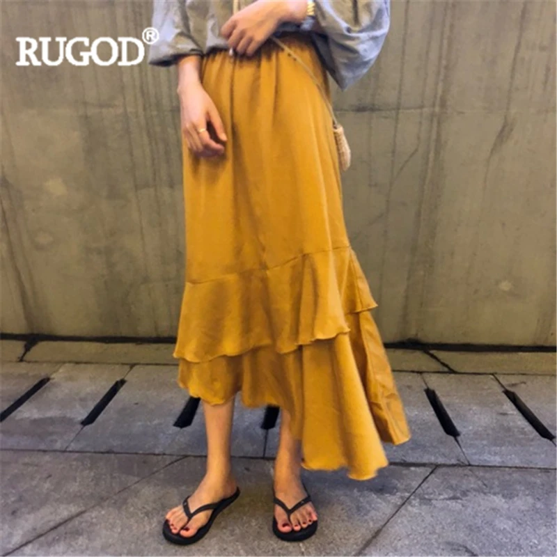 RUGOD 2019 New arrival women skirt elegant chiffon ruffles asymmetrical trumppet solid long skirt fashion female casual vintage
RUGOD 2019 New arrival women skirt elegant chiffon ruffles asymmetrical trumppet solid long skirt fashion female casual vintage