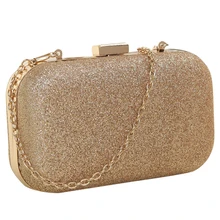 Mini bolso de noche de cuero PU para mujer bolso de banquete de moda bolso de hombro para niñas bolso de mensajero, oro(China)