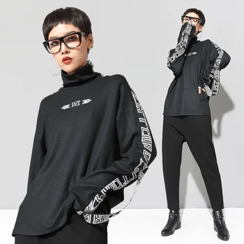 Europe New Women Autumn And Spring Turnleneck Letter Printed Casual Loose T Shirt Tops Female Plus Size Street Personality Shirt
Europe New Women Autumn And Spring Turnleneck Letter Printed Casual Loose T Shirt Tops Female Plus Size Street Personality Shirt