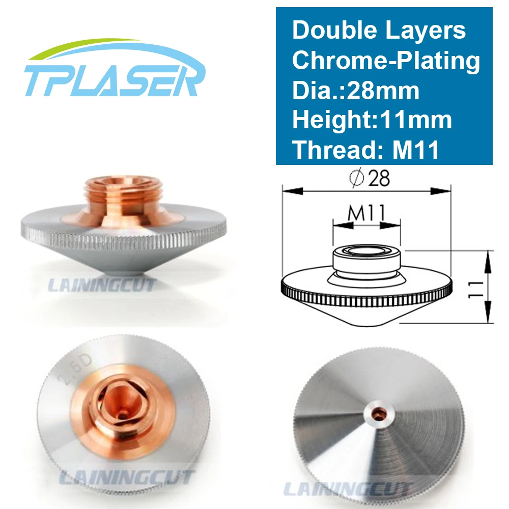 Laser Nozzle Double Layers Chrome-plating Dia.28mm H11 M11 Caliber 0.8 - 4.0 OEM PrecitecFIBER Cutting Head
Laser Nozzle Double Layers Chrome-plating Dia.28mm H11 M11 Caliber 0.8 - 4.0 OEM PrecitecFIBER Cutting Head