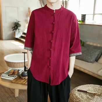 New Chinese Style Fashion shirt Personality Cotton-linen Pure Long sleeved Casual Blouse Men's Summer Sport 80s brand clothes
New Chinese Style Fashion shirt Personality Cotton-linen Pure Long sleeved Casual Blouse Men's Summer Sport 80s brand clothes