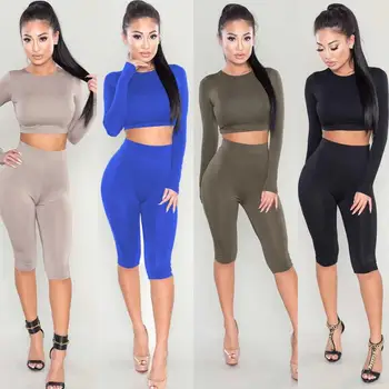 NewFashion 2 Piece Set Solid Color Long-Sleeved Exposed Navel Casual Suit Nightclub Clothing Women's Clothing
NewFashion 2 Piece Set Solid Color Long-Sleeved Exposed Navel Casual Suit Nightclub Clothing Women's Clothing