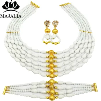 Majalah Classic Nigeria Wedding African Beads Jewelry Set White Crystal Necklace Bracelet Earrings Free Shipping VU020
Majalah Classic Nigeria Wedding African Beads Jewelry Set White Crystal Necklace Bracelet Earrings Free Shipping VU020