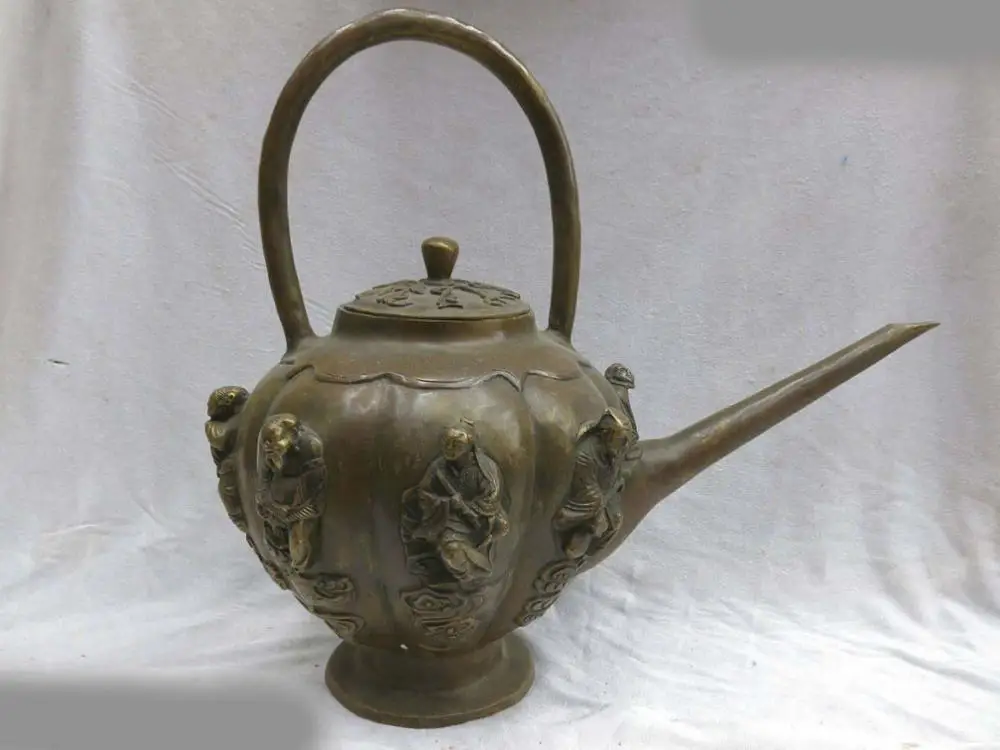 16" China brass copper Buddhism Eight Immortals treasure Sculpture Teapot Statue A(0505)
16" China brass copper Buddhism Eight Immortals treasure Sculpture Teapot Statue A(0505)