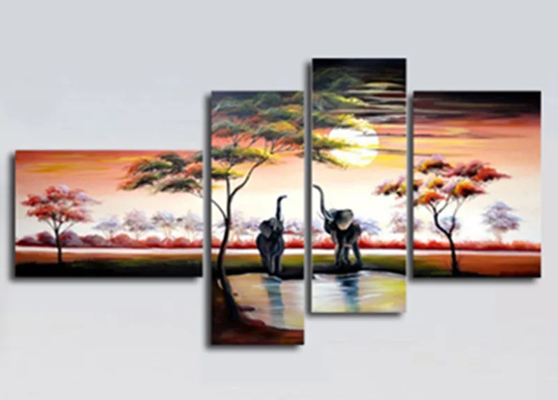 Handpainted Africa Elephant Tree Landscape Oil Painting On Canvas Abstract 4 Panel Paintings Art Sets Home Decor Wall Pictures
Handpainted Africa Elephant Tree Landscape Oil Painting On Canvas Abstract 4 Panel Paintings Art Sets Home Decor Wall Pictures