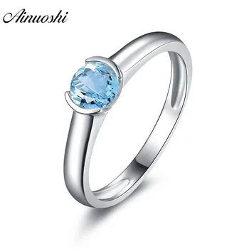 AINUOSHI Natural Blue Topaz Ring Engagement Wedding Ring Classic 0.5ct Round Cut Mini Solitaire Ring 925 Silver Ring Jewelry
AINUOSHI Natural Blue Topaz Ring Engagement Wedding Ring Classic 0.5ct Round Cut Mini Solitaire Ring 925 Silver Ring Jewelry