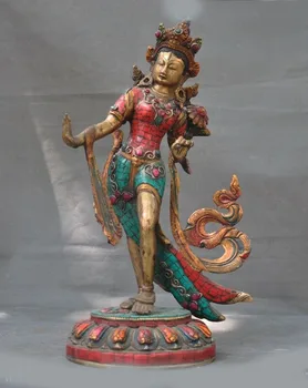 wedding decoration old Tibet bronze mosaic turquoise gem lotus White tara Bodhisattva Buddha statue
wedding decoration old Tibet bronze mosaic turquoise gem lotus White tara Bodhisattva Buddha statue