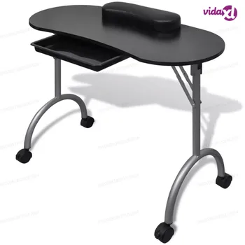 VidaXL Folding Black Manicure Table Portable Nail Table with Castors Manicure Equipment for Nail Salon with Bag Salon Furniture
VidaXL Folding Black Manicure Table Portable Nail Table with Castors Manicure Equipment for Nail Salon with Bag Salon Furniture
