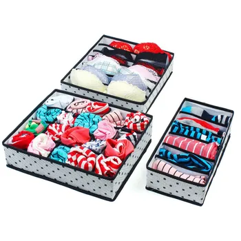 3 PCS Non-woven Foldable Storage Boxes Underwear Bra Closet Organizer For Socks Ties Lingerie
3 PCS Non-woven Foldable Storage Boxes Underwear Bra Closet Organizer For Socks Ties Lingerie