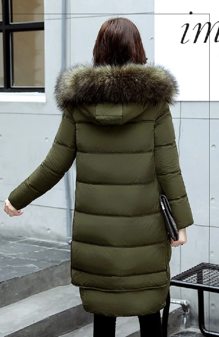 New Parkas real fur 2017 winter jacket women long down jacket Female Women Winter Coat fur collar+14 (2)