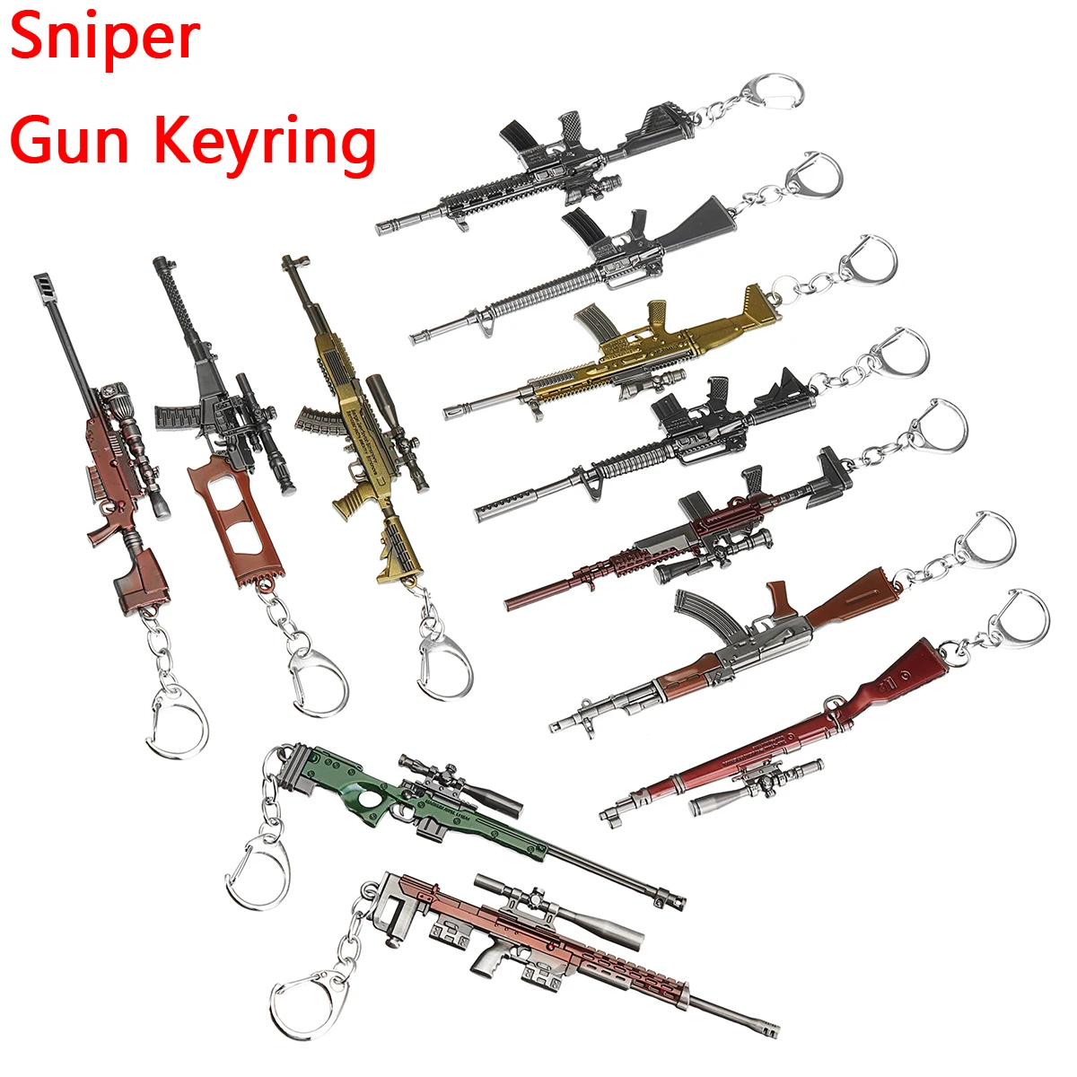 Mini Alloy Sniper Gun Keyring Keychain Key Bag Pendants AKM Miniature Weapon Model Gun Model Party Favor Souvenirs Gift
Mini Alloy Sniper Gun Keyring Keychain Key Bag Pendants AKM Miniature Weapon Model Gun Model Party Favor Souvenirs Gift