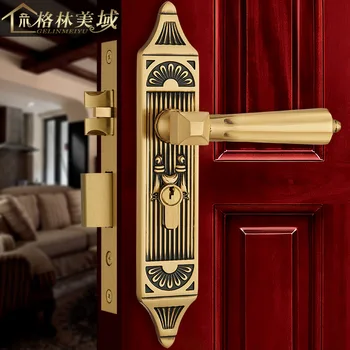 Pure copper door lock solid wood American double luxury villa full copper handle lock machine interior handle lock
Pure copper door lock solid wood American double luxury villa full copper handle lock machine interior handle lock