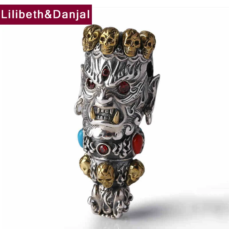 Skull Pendant 100% Real 925 Sterling Silver Buddha God of Wealth Mosaic Color Stone Necklace Pendant jewelry FP1
Skull Pendant 100% Real 925 Sterling Silver Buddha God of Wealth Mosaic Color Stone Necklace Pendant jewelry FP1