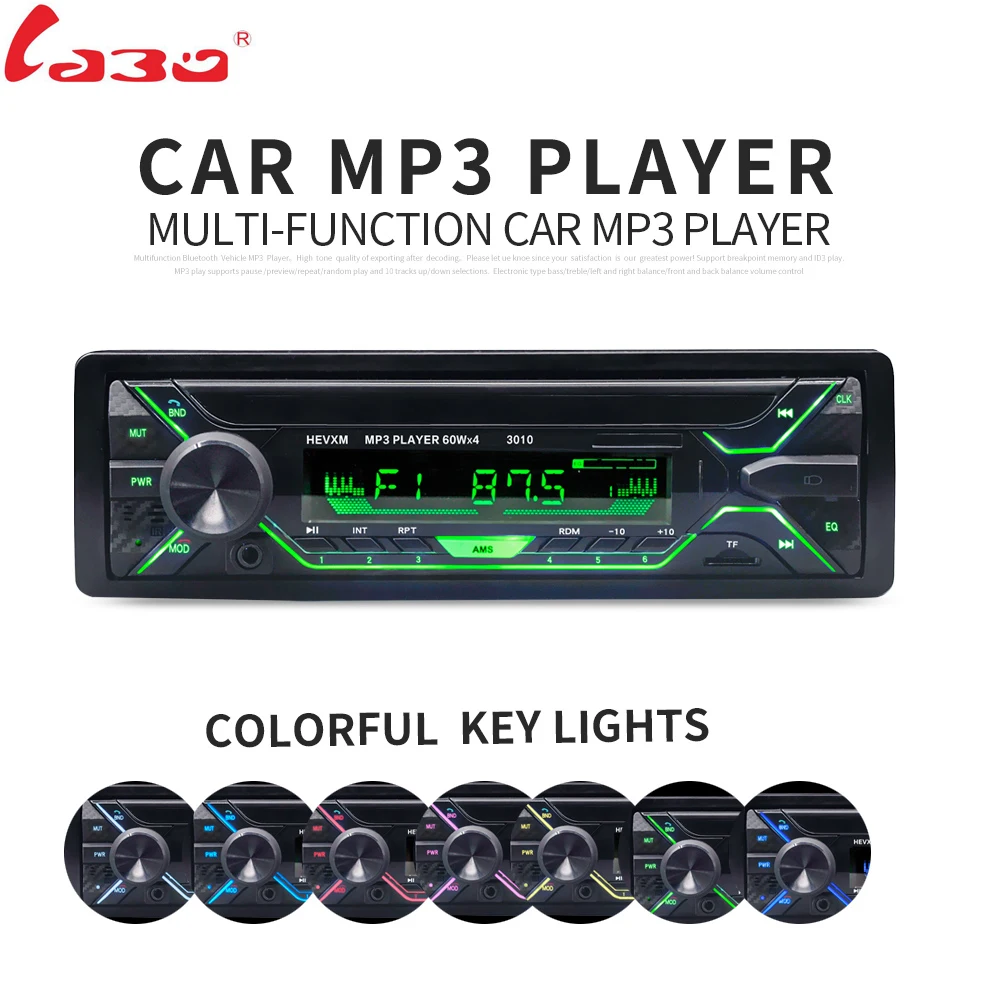 LaBo автомобильный радиоприемник стереоплеер Bluetooth телефон MP3 FM/USB/1 Din/пульт