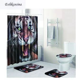 Free Shipping 4pcs Big Mouth Tiger Banyo Paspas Bathroom Carpet Toilet Bath Mat Set Non Slip Tapis Salle De Bain Alfombra Bano
Free Shipping 4pcs Big Mouth Tiger Banyo Paspas Bathroom Carpet Toilet Bath Mat Set Non Slip Tapis Salle De Bain Alfombra Bano