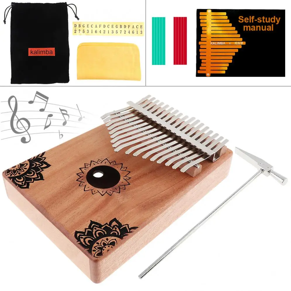 17 Key Kalimba Mahogany Thumb Piano with Maple Leaf Sound Hole Mbira Natural Mini Musical Keyboard Instrument
17 Key Kalimba Mahogany Thumb Piano with Maple Leaf Sound Hole Mbira Natural Mini Musical Keyboard Instrument