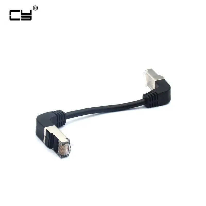 

10CM Elbow Down & Down Angled 90D cat5e 8P8C FTP STP UTP Cat 5e Ethernet Network short Cable 10cm RJ45 Lan Patch Cord Angled