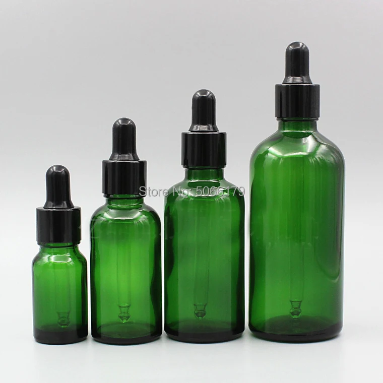 15 шт. 5ml10ml15ml20ml30ml50ml100ml Стеклянная Зеленая пипетки бутылка эфирного масла
