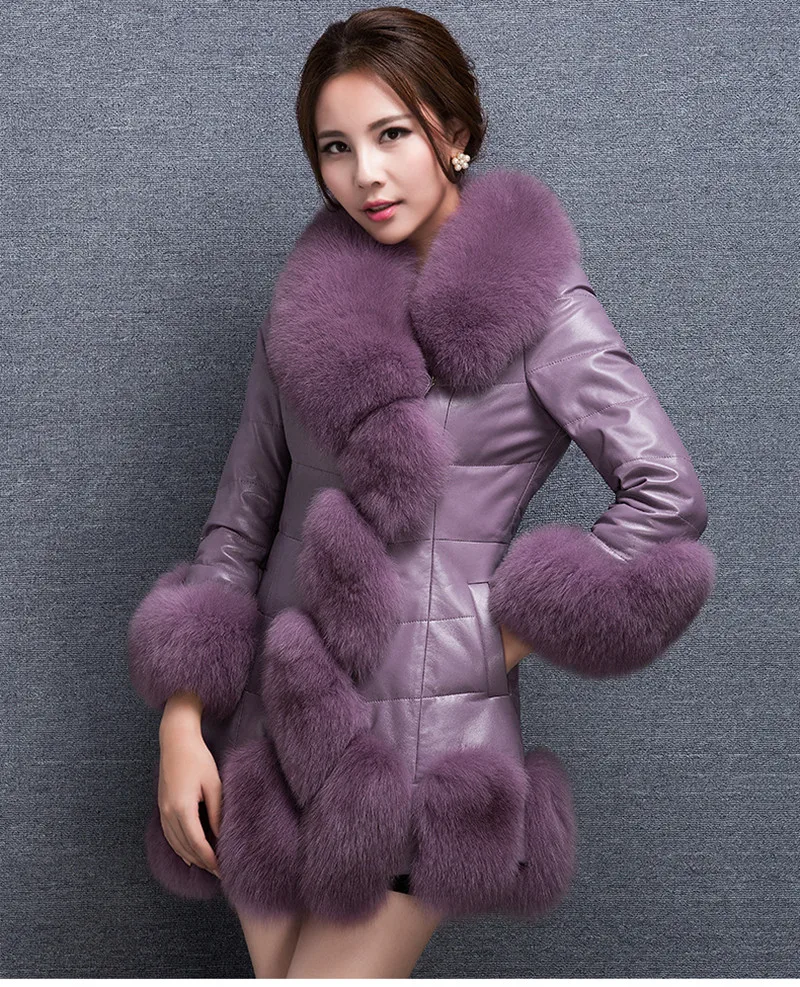 Fur Coat Jacket Female Korean Slim Leather Imitation Fox Fur Collar Pu Coat Warm Thickening
Fur Coat Jacket Female Korean Slim Leather Imitation Fox Fur Collar Pu Coat Warm Thickening
