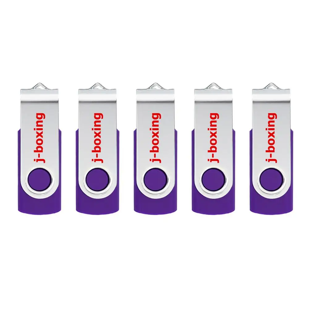 

J-boxing USB Flash Drives 1GB 2GB Thumb Pen Drive 4GB 8GB Metal Swivel Pendrives 16GB 32GB USB 2.0 Memory Stick 5PCS/Lot Purple