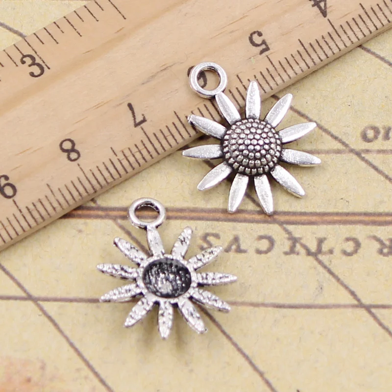 12pcs/lot Charms sunflower flower 23x18mm Antique Silver Pendants Making DIY Handmade Tibetan Silver Finding Jewelry 
12pcs/lot Charms sunflower flower 23x18mm Antique Silver Pendants Making DIY Handmade Tibetan Silver Finding Jewelry