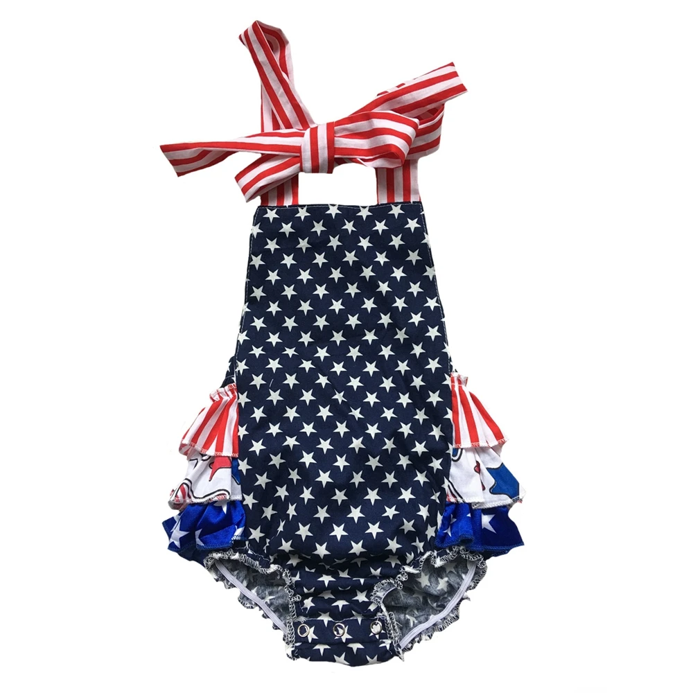 

4th of July Patriotic Easter Egg mardi Gras St. Patrick's Day Girls Sunsuit Baby Bubble Ruffle Romper