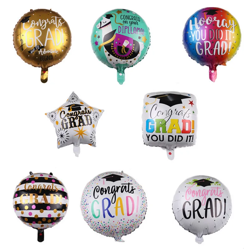 

1pc 18 Inch Graduation Foil Helium Balloons Cartoon Globos Back To School Decor Congratulation Graduation 2019 Doctor Balloon